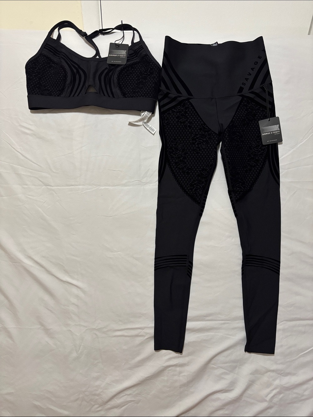 Savage X Fenty Black High-Waist Legging and Sports Bra Set